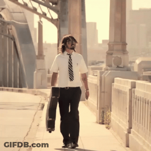 Walking Foo Fighters While Calling GIF