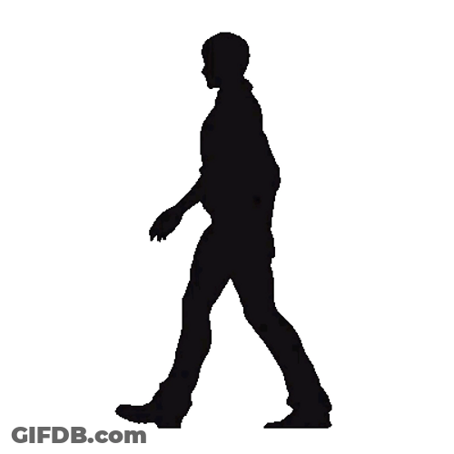 Walking Guy Silhouette GIF
