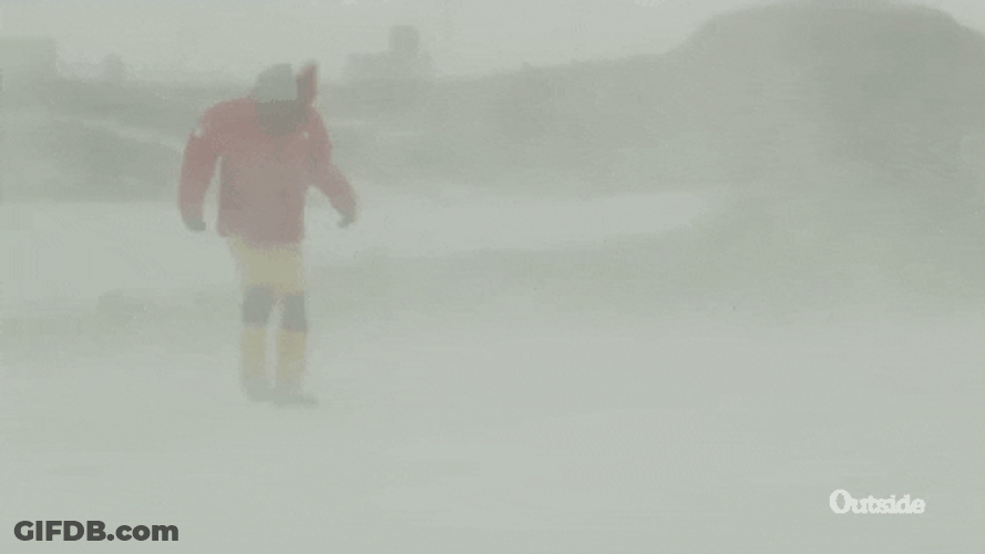 Walking In Strong Snow Storm GIF