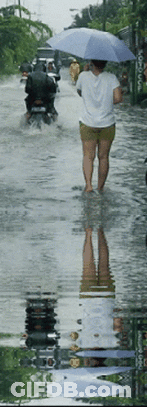 Walking In The Flooding GIF