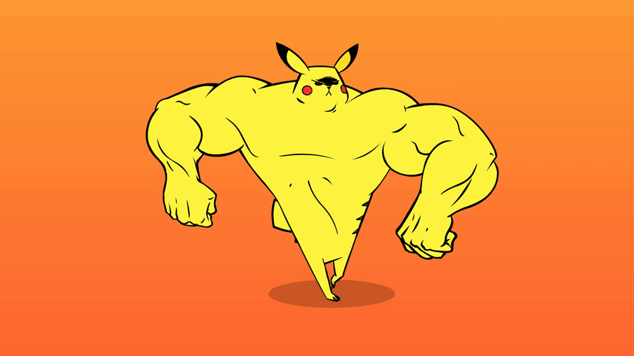Walking Masculine Pikachu GIF