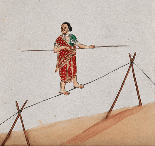 Walking On Rope Right Foot Creep GIF