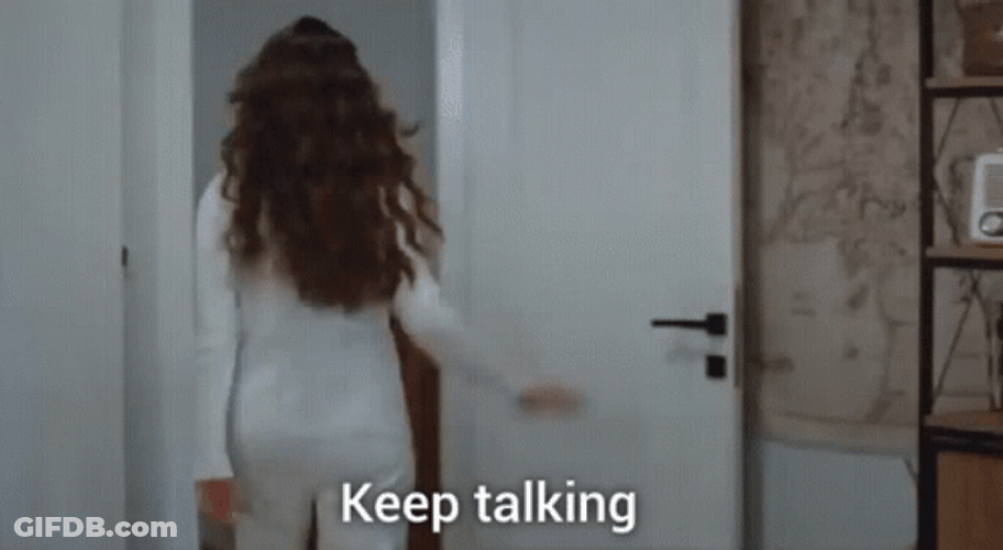 Walking Out From Talking GIF