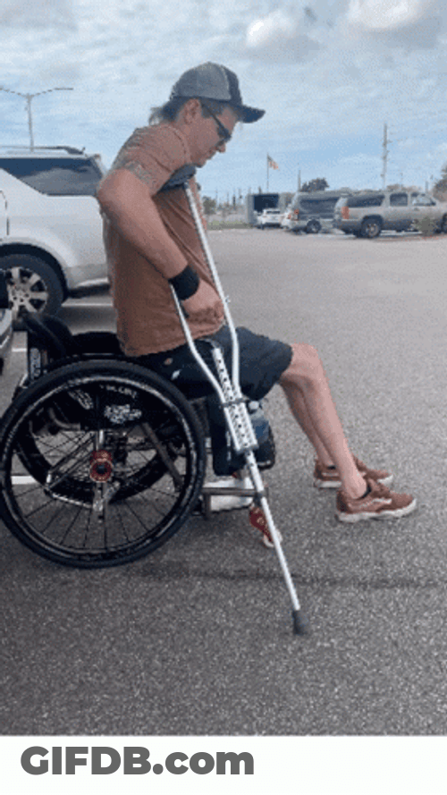 Walking Out Of Wheelchair Fail GIF