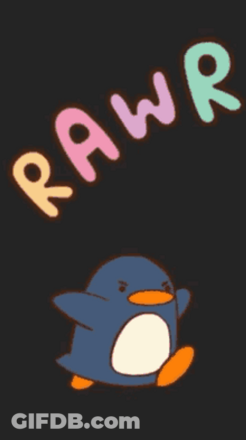 Walking Penguin Rawr Animation GIF