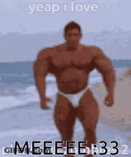 Walking Strong Guy On A Beach GIF