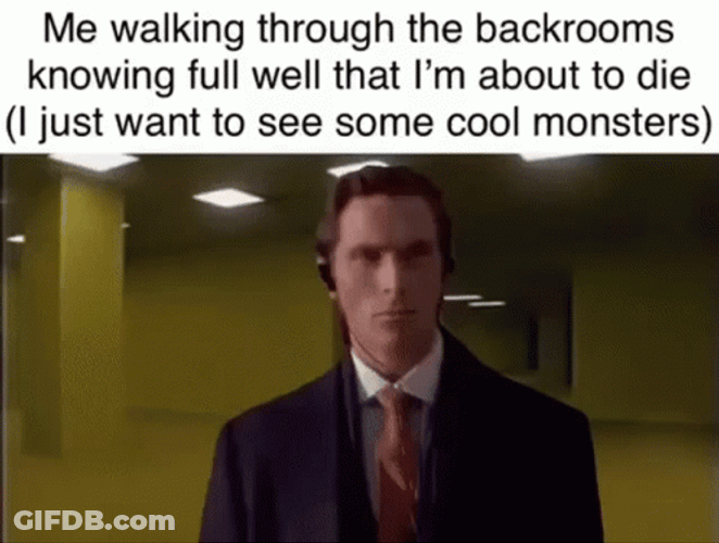 Walking Through Backrooms Christian Bale GIF