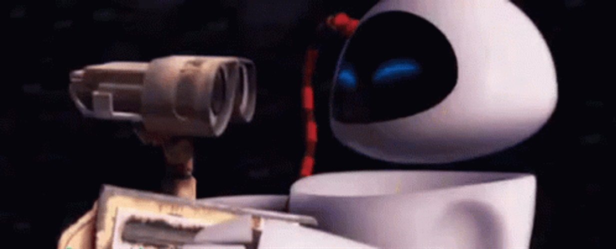 Wall E Embracing Eve GIF