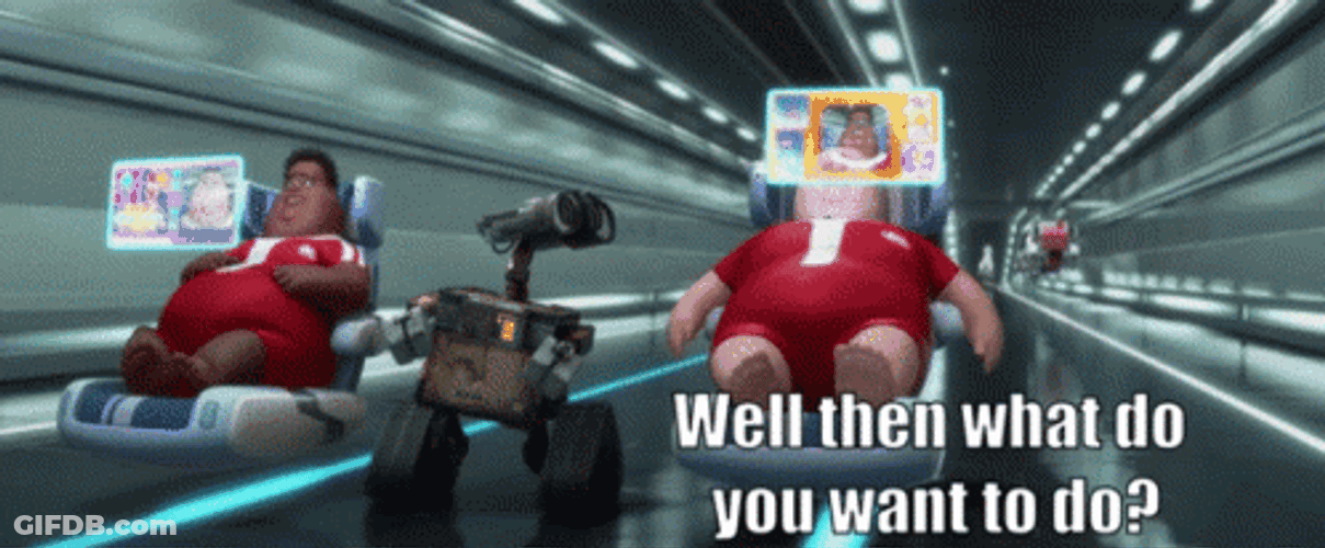 Wall E Fat People Talking Confused GIF