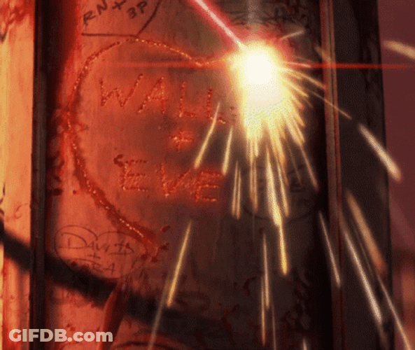 Wall-E Laser Engraving Love Message GIF