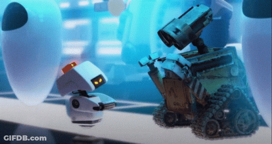 Wall E Little Eve Eyes Fighting GIF