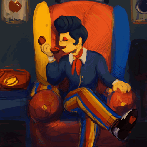 Wally Darling Sitting On Solo Chair GIF