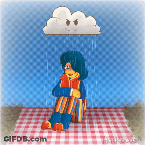 Wally Darling Under Raining Cloud GIF