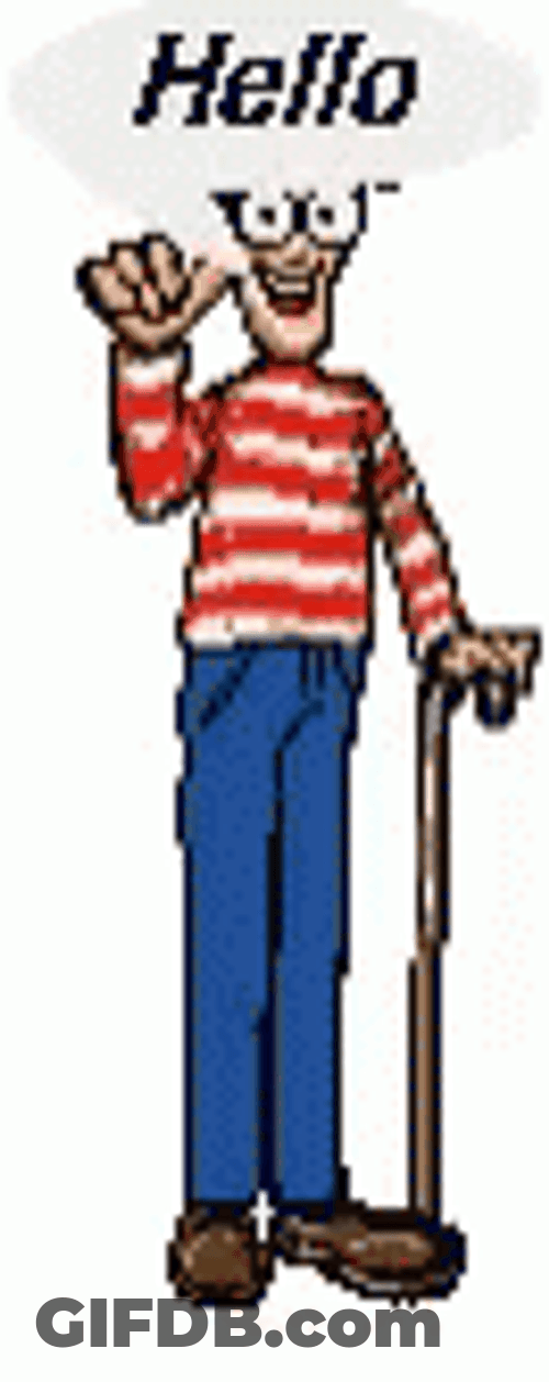 Wally In A Cane Greeting Hello GIF