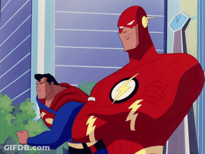 Wally West And Superman Races GIF
