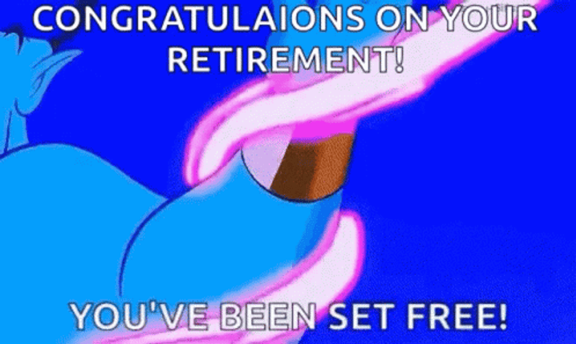 Walt Disney Alladin Genie Sets Free Congratulation On Your Retirement GIF