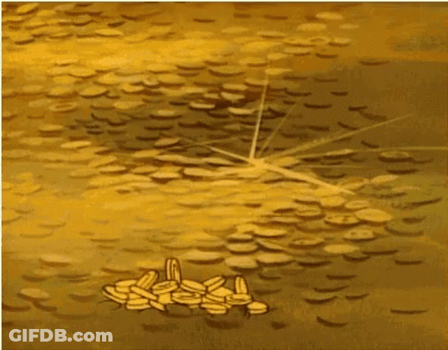 Walt Disney Comics Scrooge Mcduck Spewing Money GIF