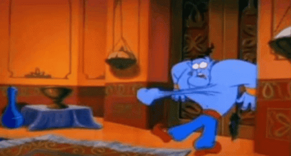Walt Disney Film Aladdin Genie Heart Pumping GIF