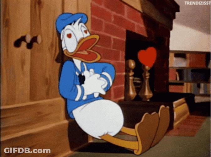 Walt Disney In Love Donald Duck Heart Pumping GIF