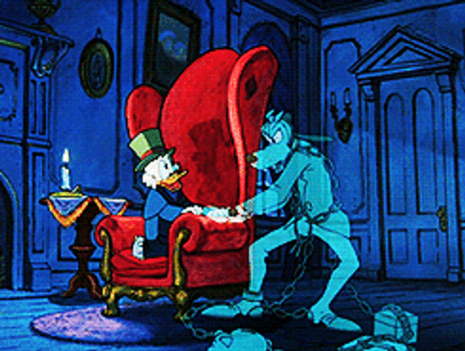 Walt Disney Scrooge Mcduck Ghosted By Goofy Dog GIF