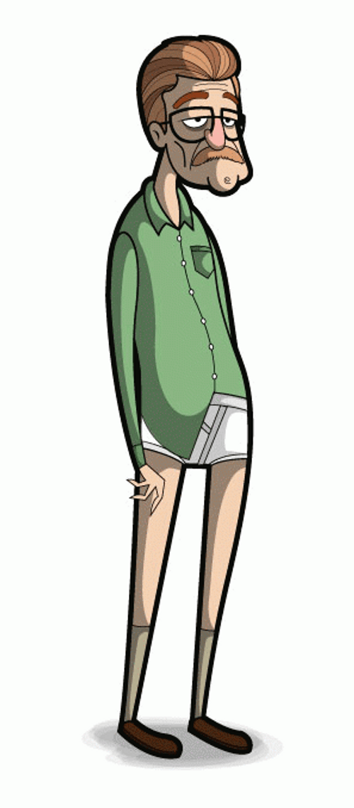 Walter White Cartoon Outfits GIF