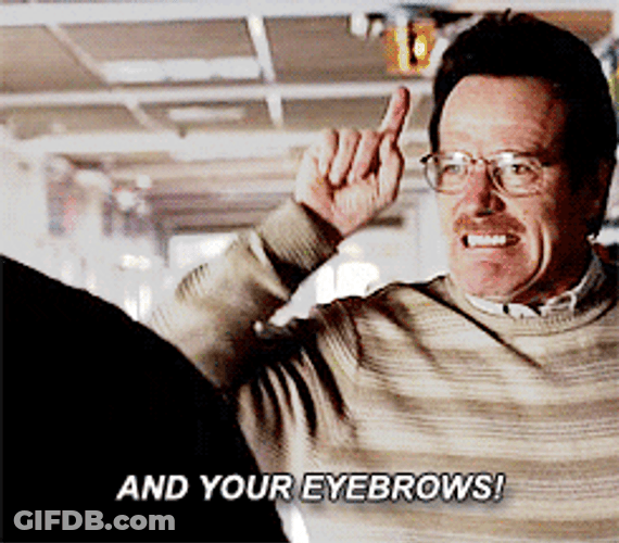 Walter White Shouting And Your Eyebrows GIF