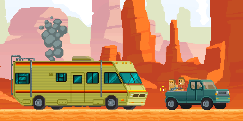 Walter White Truck Pixel Art GIF