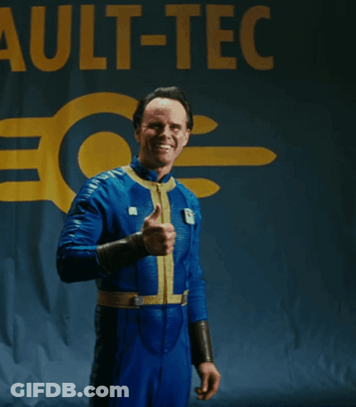 Walton Goggins Thumbs Up Fake Smile GIF