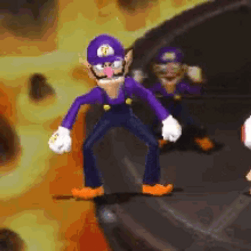 Waluigi Celebrating First Win GIF