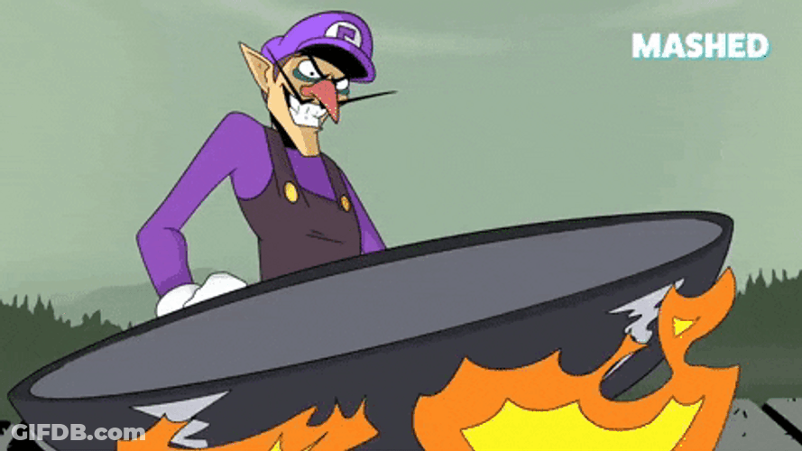 Waluigi Cooking Dinosaur Egg Dog GIF