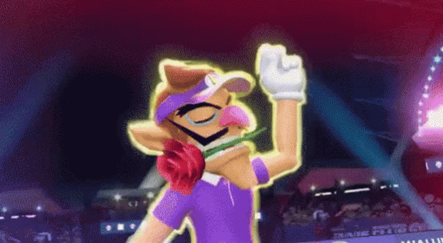 Waluigi Dance Pose On Stage GIF