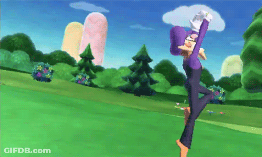 Waluigi Doing Pirouette Moves GIF