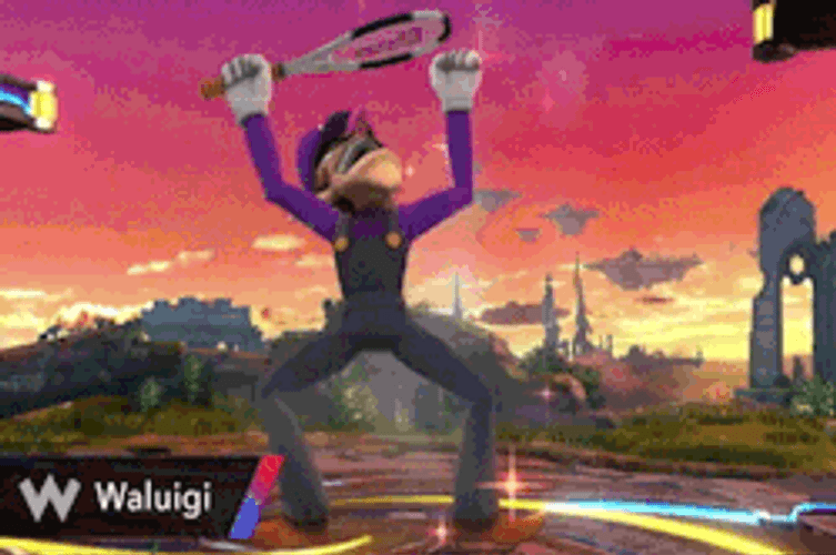 Waluigi Frantic Movements Mario Franchise GIF