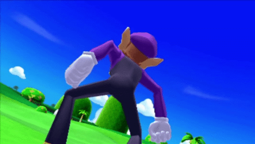 Waluigi Looking Up Screaming GIF