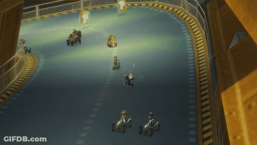 Waluigi Running Frantically Inside Race Track GIF