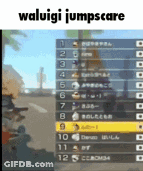 Waluigi Super Mario Jump Scare GIF