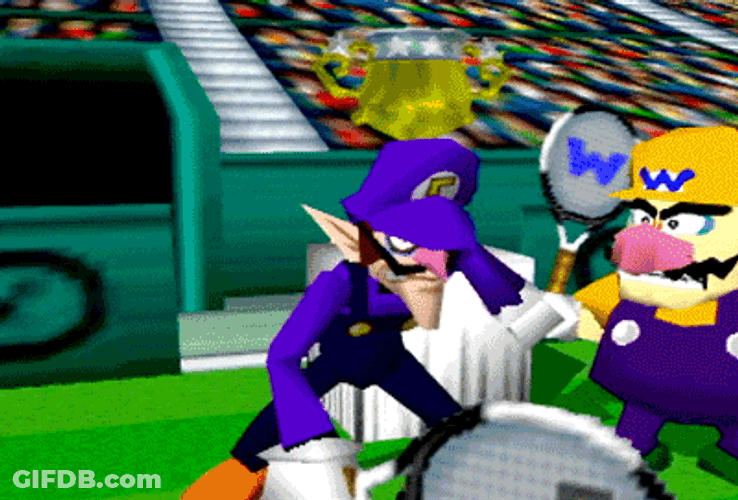Waluigi Tennis Match With Luigi GIF