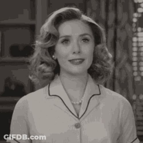 Wanda Maximoff Black And White Vintage Look GIF