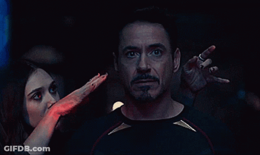 Wanda Maximoff Controls Tony Stark GIF