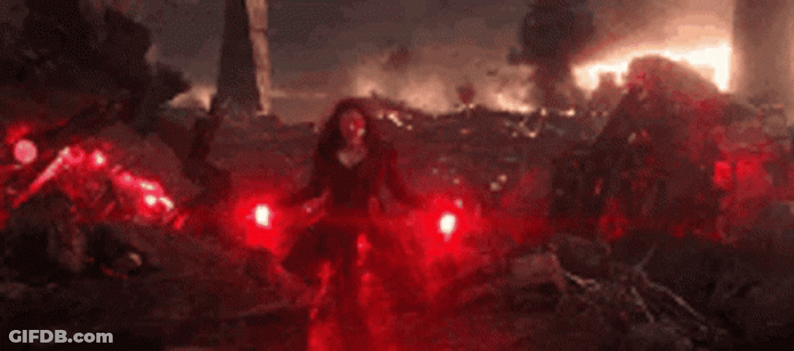 Wanda Maximoff Lifting Debris Powers GIF