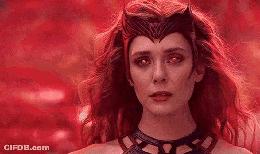 Wanda Maximoff Wielding Power Red Magic GIF