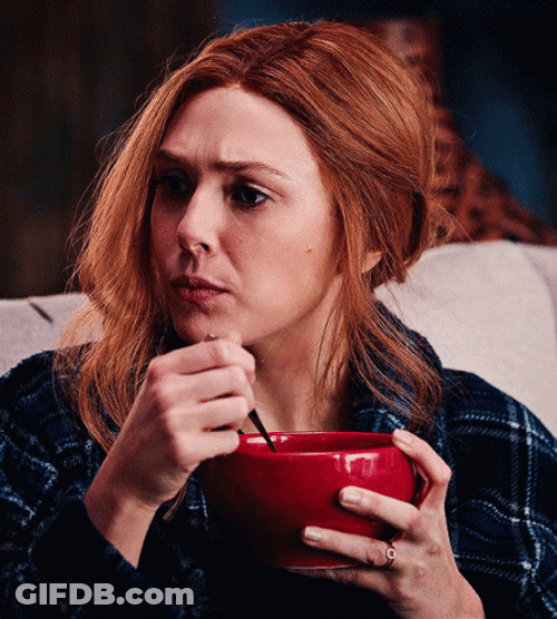 Wanda Vision Surprised Shocked Worried Eating GIF