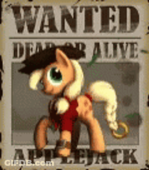 Wanted Applejack Poster Mlp GIF