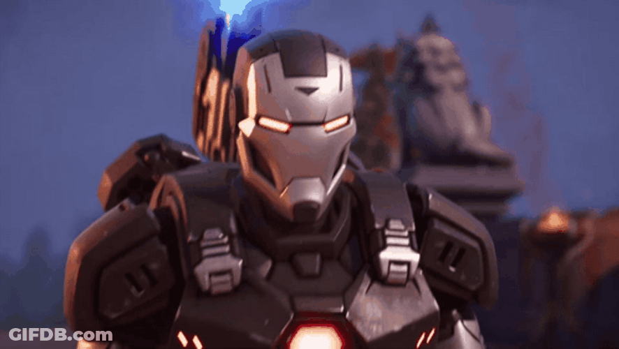 War Machine Aiming His Blue Laser GIF