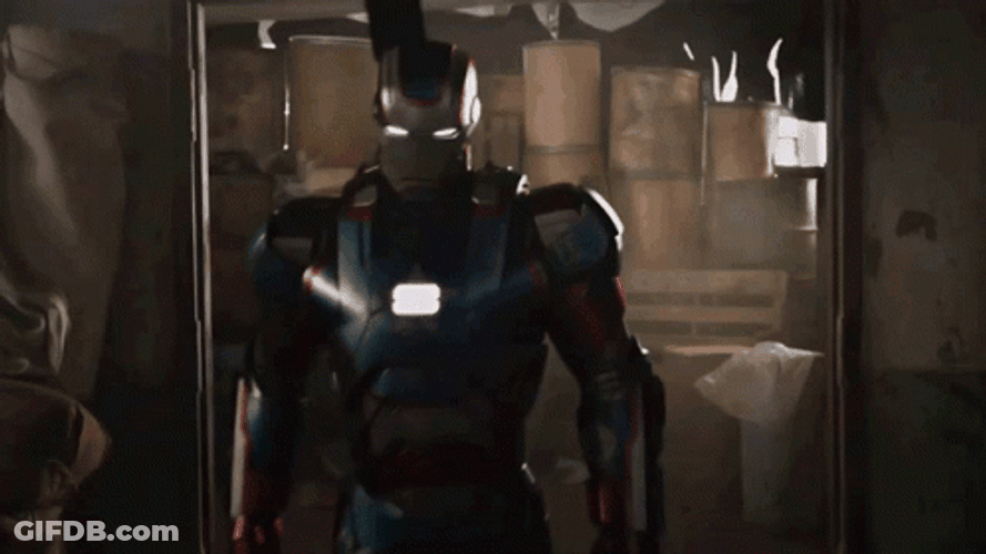 War Machine Aiming His Guns GIF