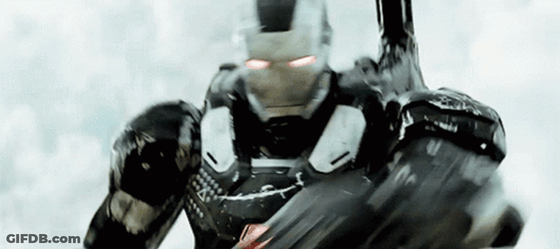 War Machine Exposing His Weapons GIF