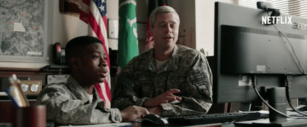 War Machine General Glen McMahon With A Soldier GIF