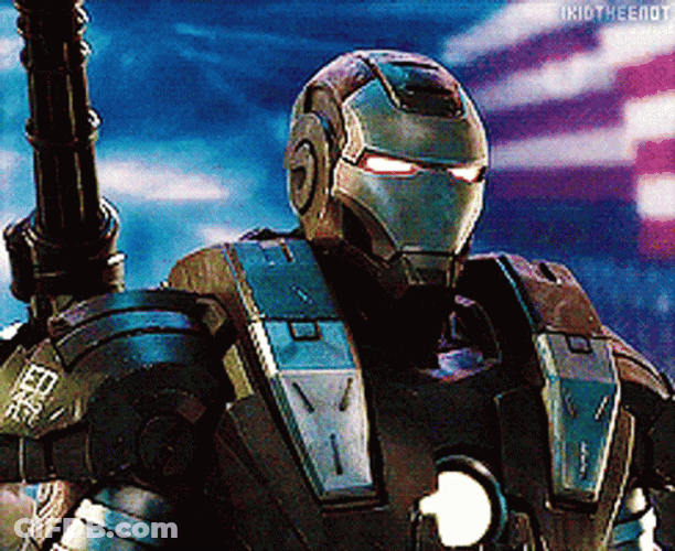 War Machine Marvel James Rhodes Machine Gun GIF