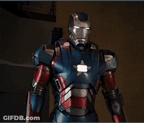 War Machine Opening His Helmet GIF