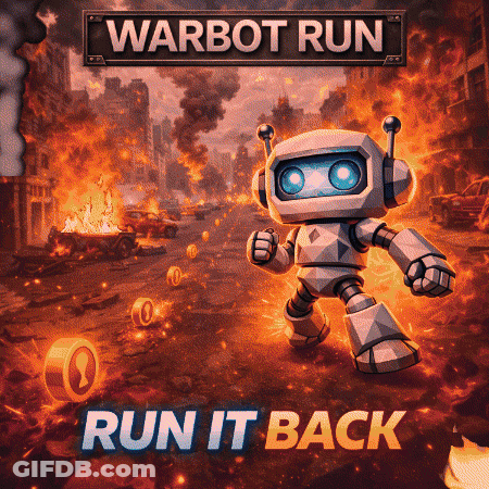 Warbot Run Robot In Burning City GIF